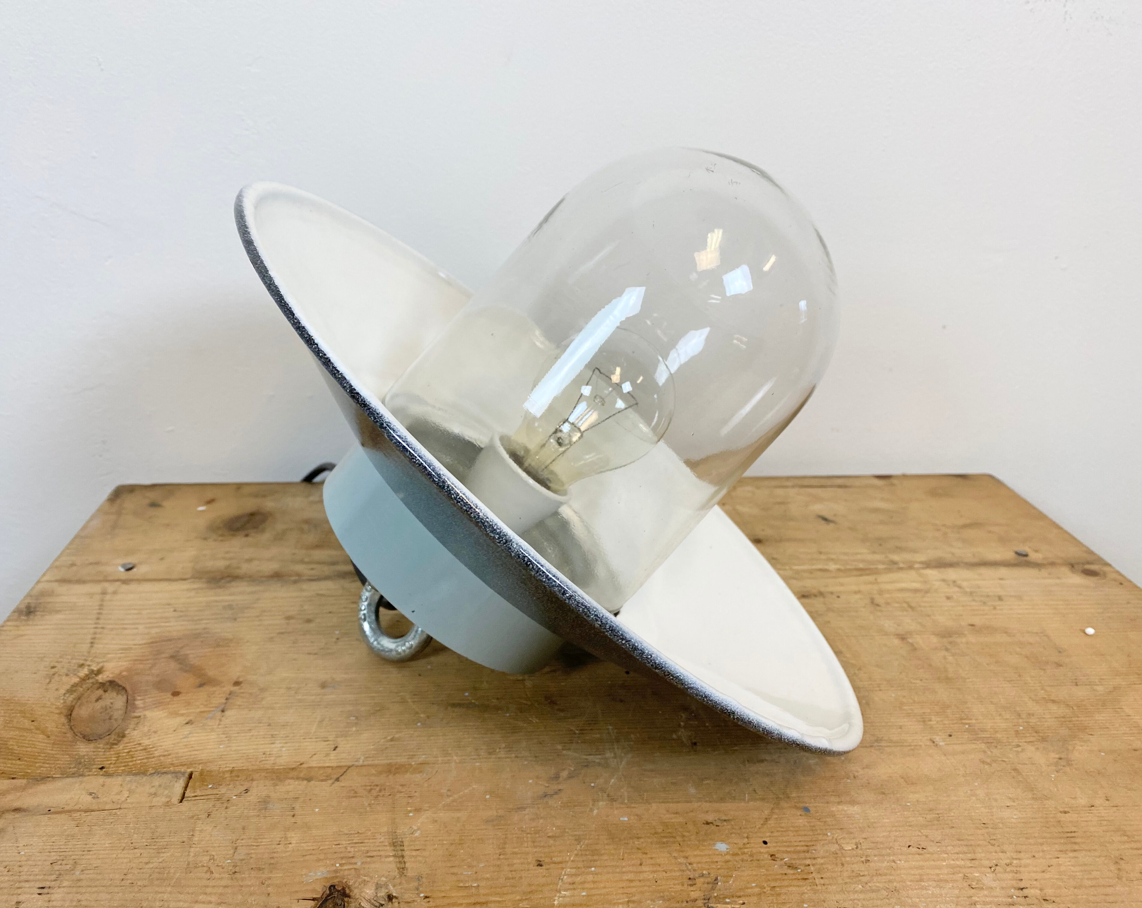Vintage factory hanging lamp, 1970s