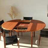 Round dining table with extension - McIntosh - 60s