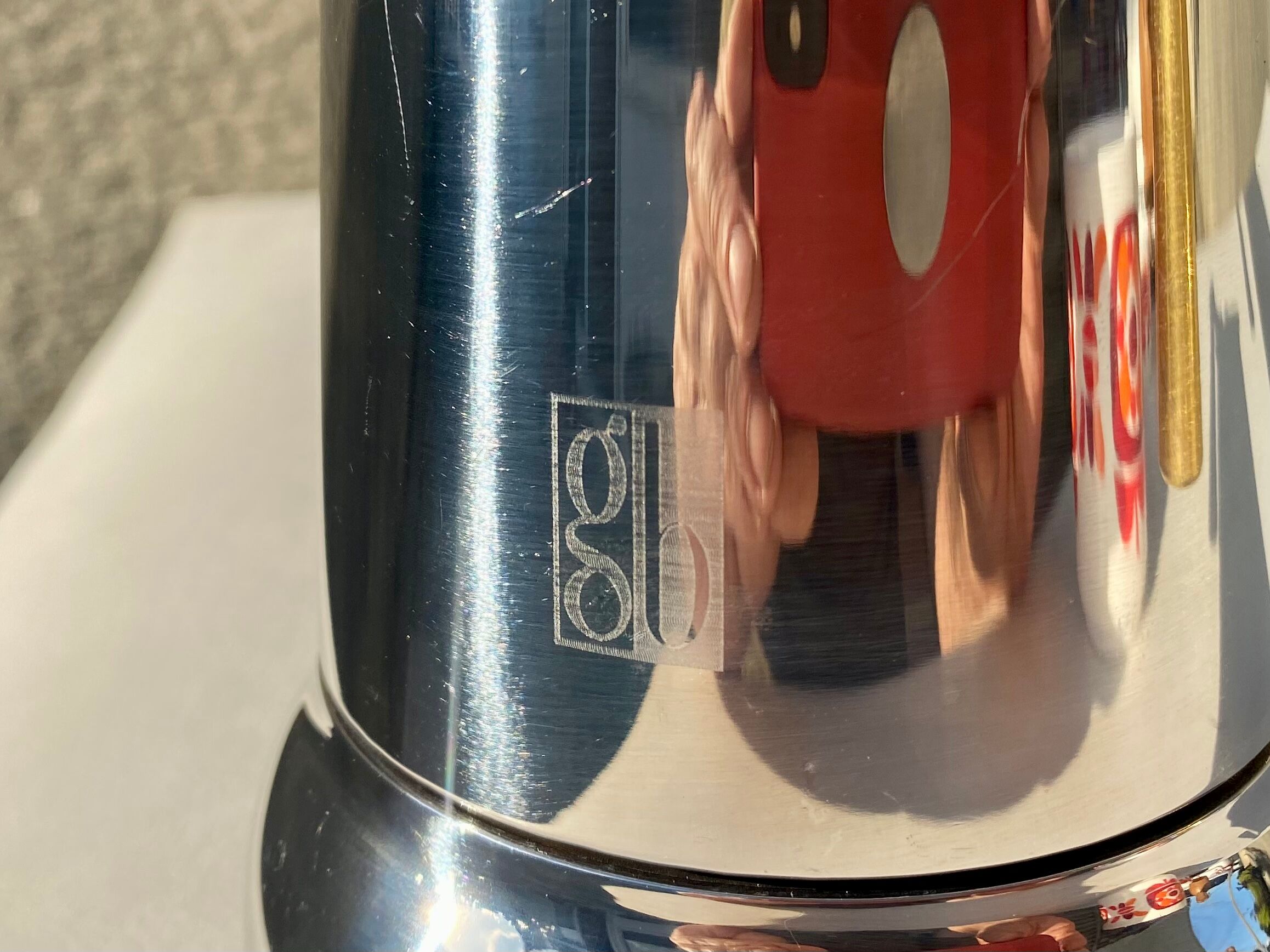 Italian coffee maker kitty oro 3 cups Guido Bergna italy vintage 80 stainless steel and brass