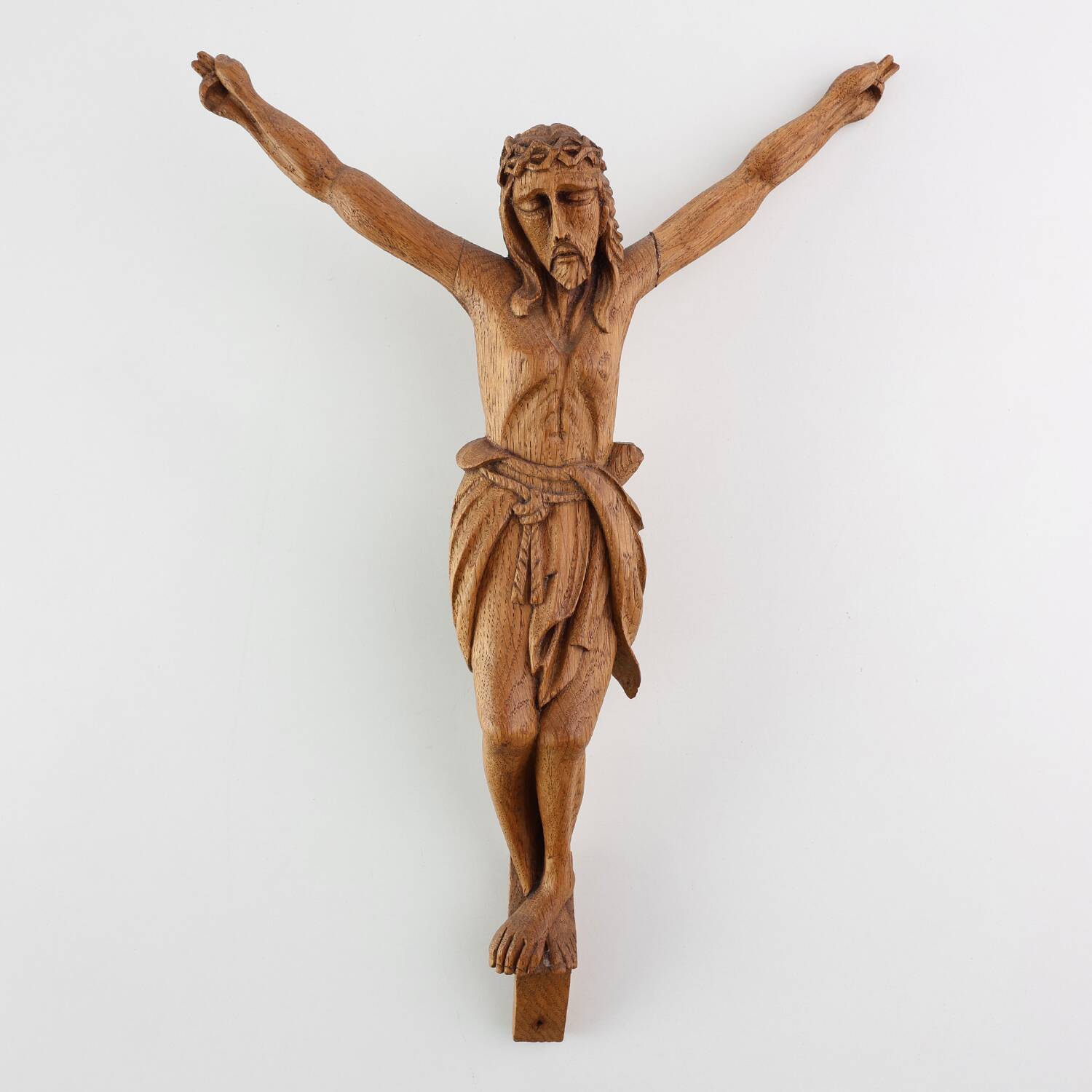 Crucifix en chêne sculpté, Italie, fin du 19e siècle