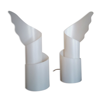 Pair of lamps 'wings' design Riccardo Raco for Samuel Parker 80s