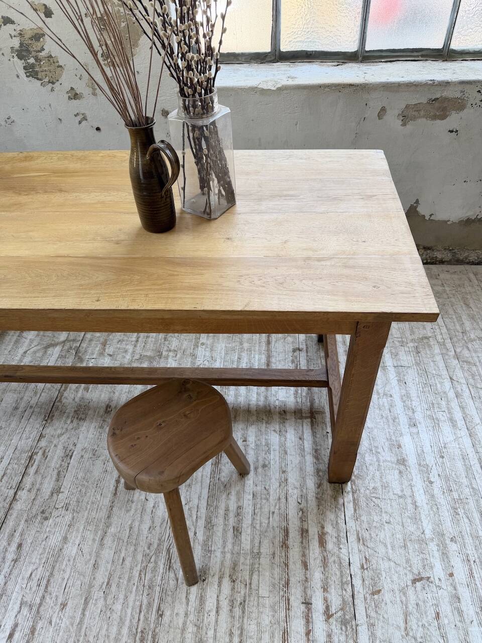 Table de ferme chêne doré 160cm