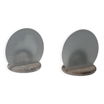 Marble and glass table lamps by Bruno Gecchelin for Skipper, Italy 1970s