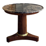 Empire Pedestal Table in Cuban Mahogany, Levanto Marble