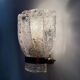 Vintage Hillebrand wall lamp ice glass with brass, 1970s Germany
