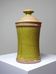 Decorative spice box in vintage two-tone glazed stoneware, handmade and signed.