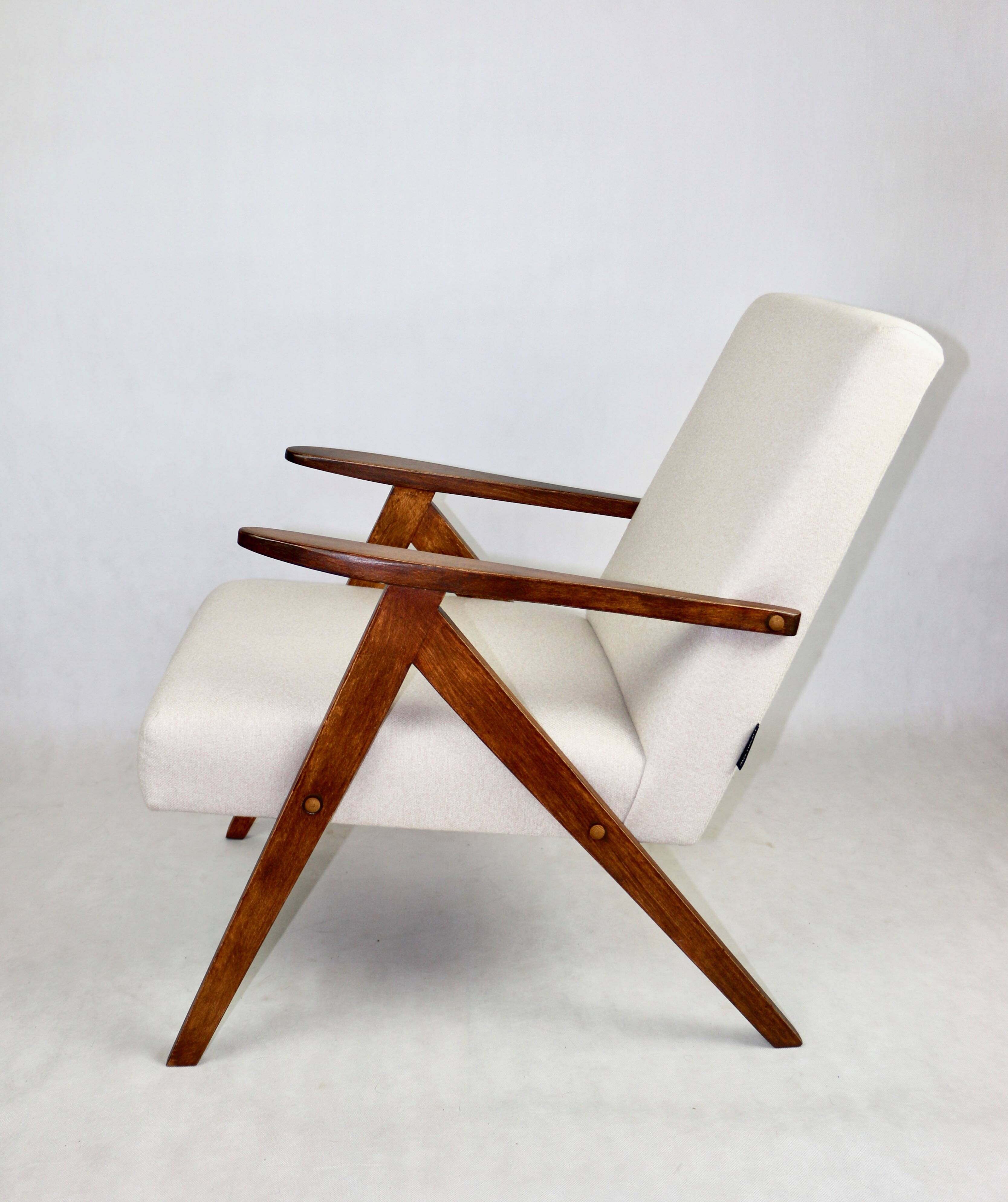 Fauteuil vintage Var- B-310 - laine beige