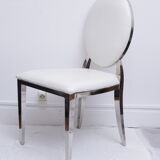 White skai chair and chrome legs