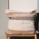 Hand-woven recycled cotton pouf cover - beige