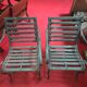 Pair of garden armchairs in wood and iron – Antique work from the late 19th century