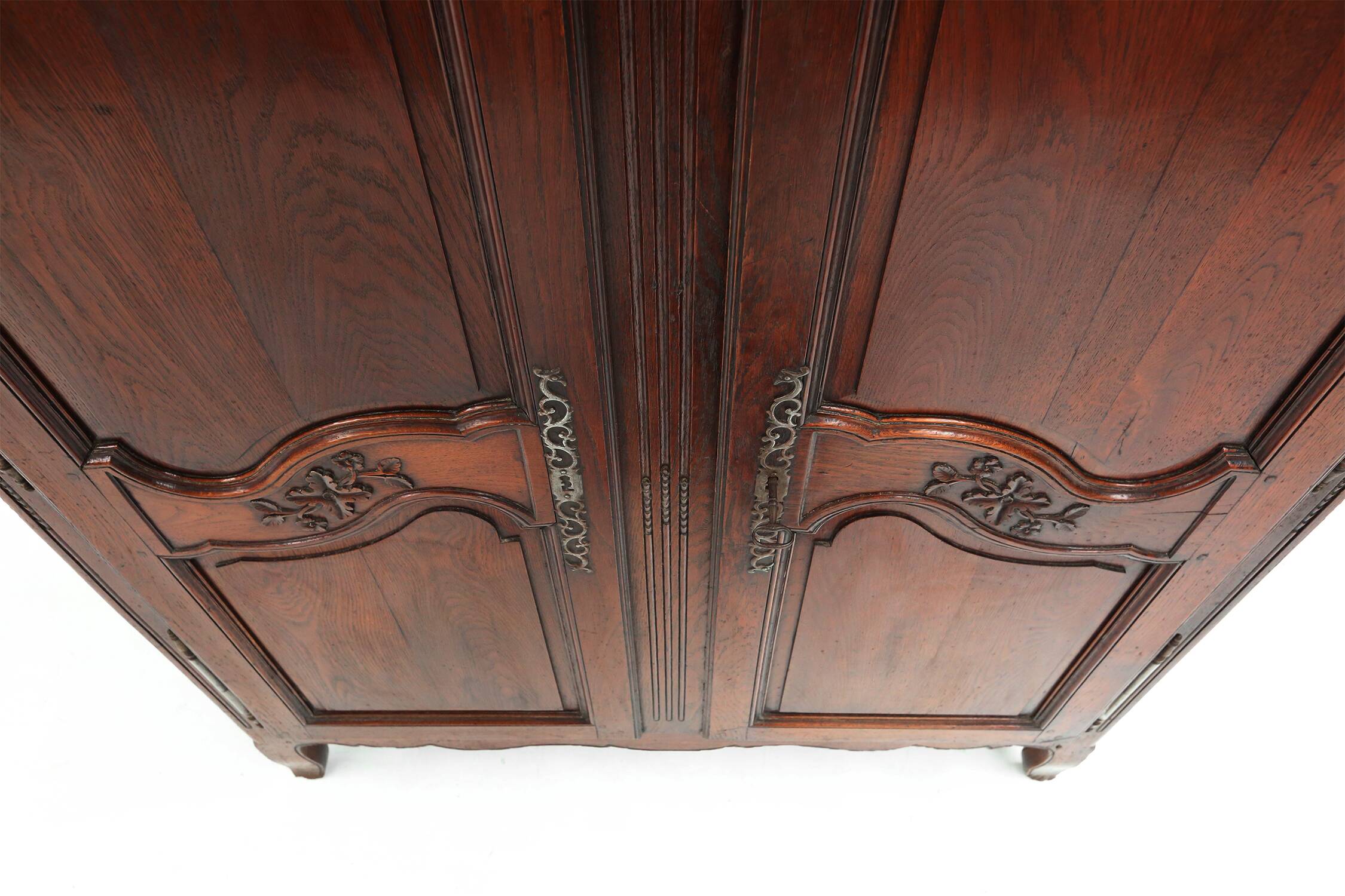 Large French antique carved bridal Armoire in Louis XVI style, 1850