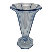 Vase Art Déco en forme de tulipe bleue