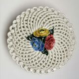 Vintage braided porcelain basket