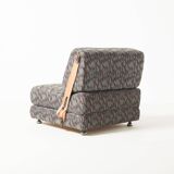Modular 3 seat folding sofa / chairs, former Czechoslovakia in fabric and l