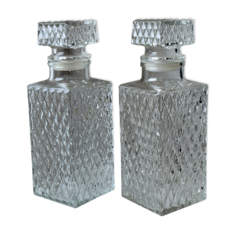 2 Glass whisky decanters model braces 900 ml