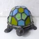 Tiffany style turtle lamp in vintage blue-green glass paste
