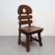 Brutalist fishbone stoelen eikenhout Jaren 70