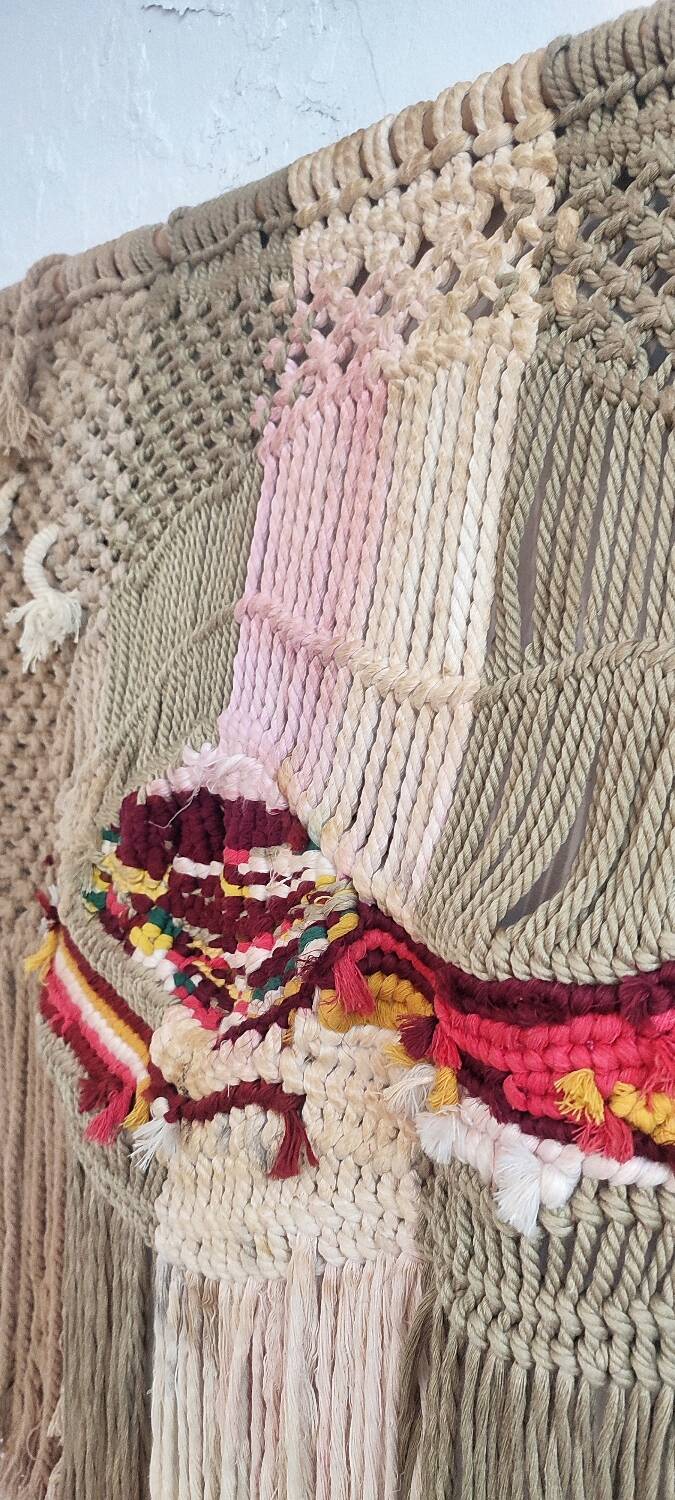 Tapis de macramé Espagne, années 1970.