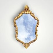 Miroir style Rocaille en plâtre doré, vers 1950