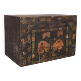 Coffre d’opéra ancien avec fleurs de lotus, Chine, vers 1900
