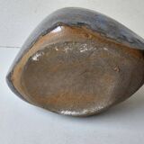 Grey glazed ceramic free-form vase - Height 17cm