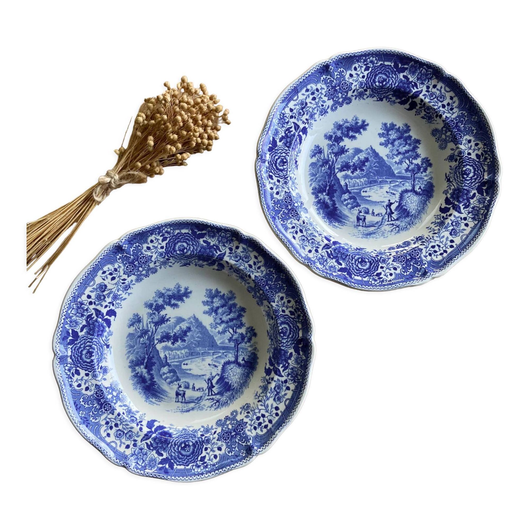 Duo of vintage Villeroy & Boch hollow plates "Burgenland"