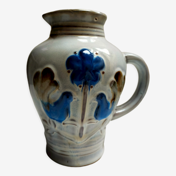 Pichet ou carafe en poterie céramique émaillée Van Melle