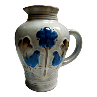 Van Melle glazed ceramic pottery pitcher or decanter