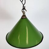 Industrial British Green Enamel Factory Pendant Lamp, 1950s