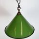 Industrial British Green Enamel Factory Pendant Lamp, 1950s