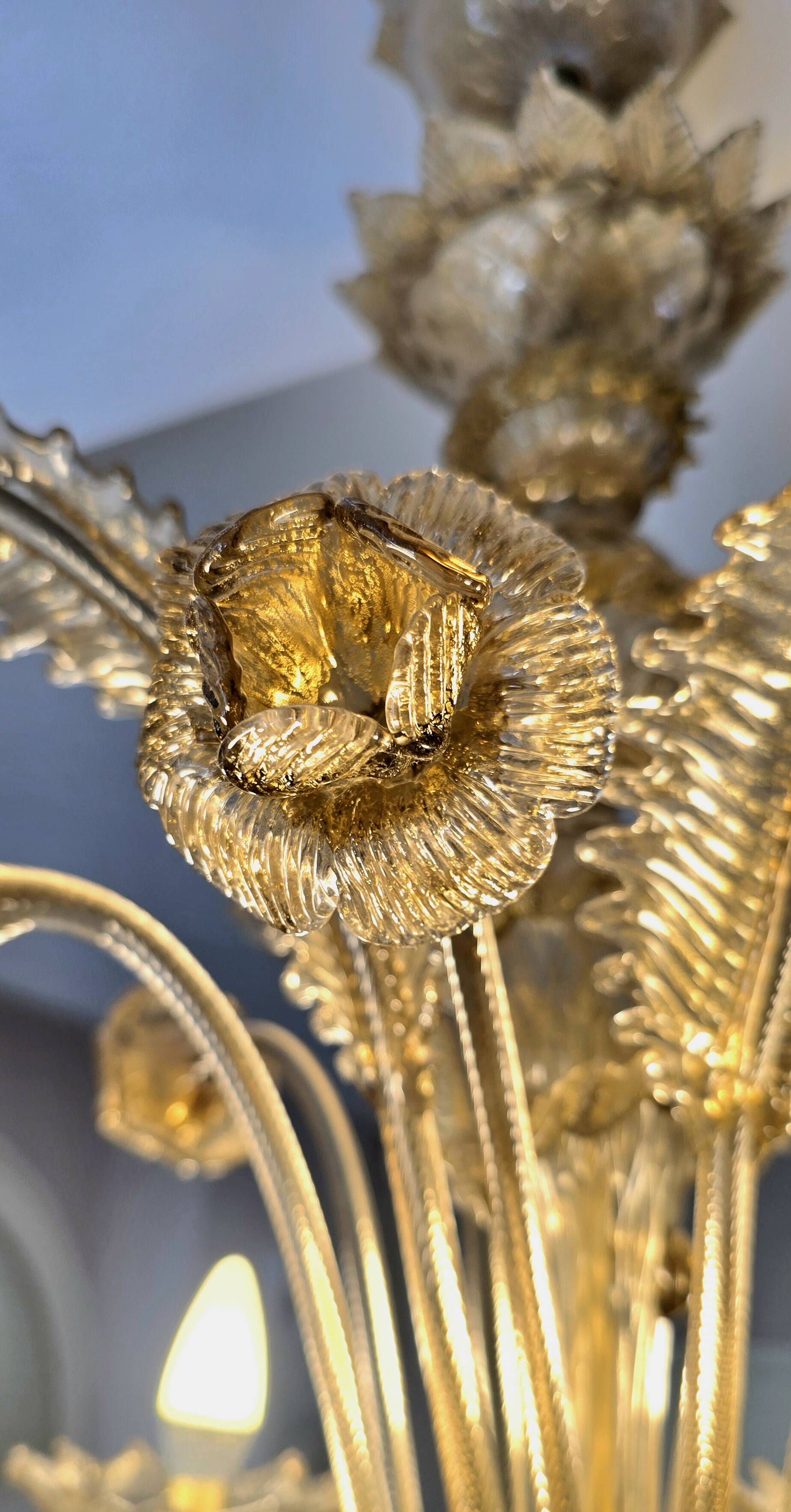 Murano glass chandelier, 6 arms, early 20th century