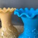 Paire de vases opaline de foire début XX