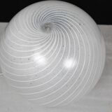 Mid Century Swirl Murano Table Ball Lamp with Chrome base