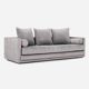 Sofa KOPENHAGA velours argent, design scandinave