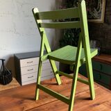 3 wooden folding chairs