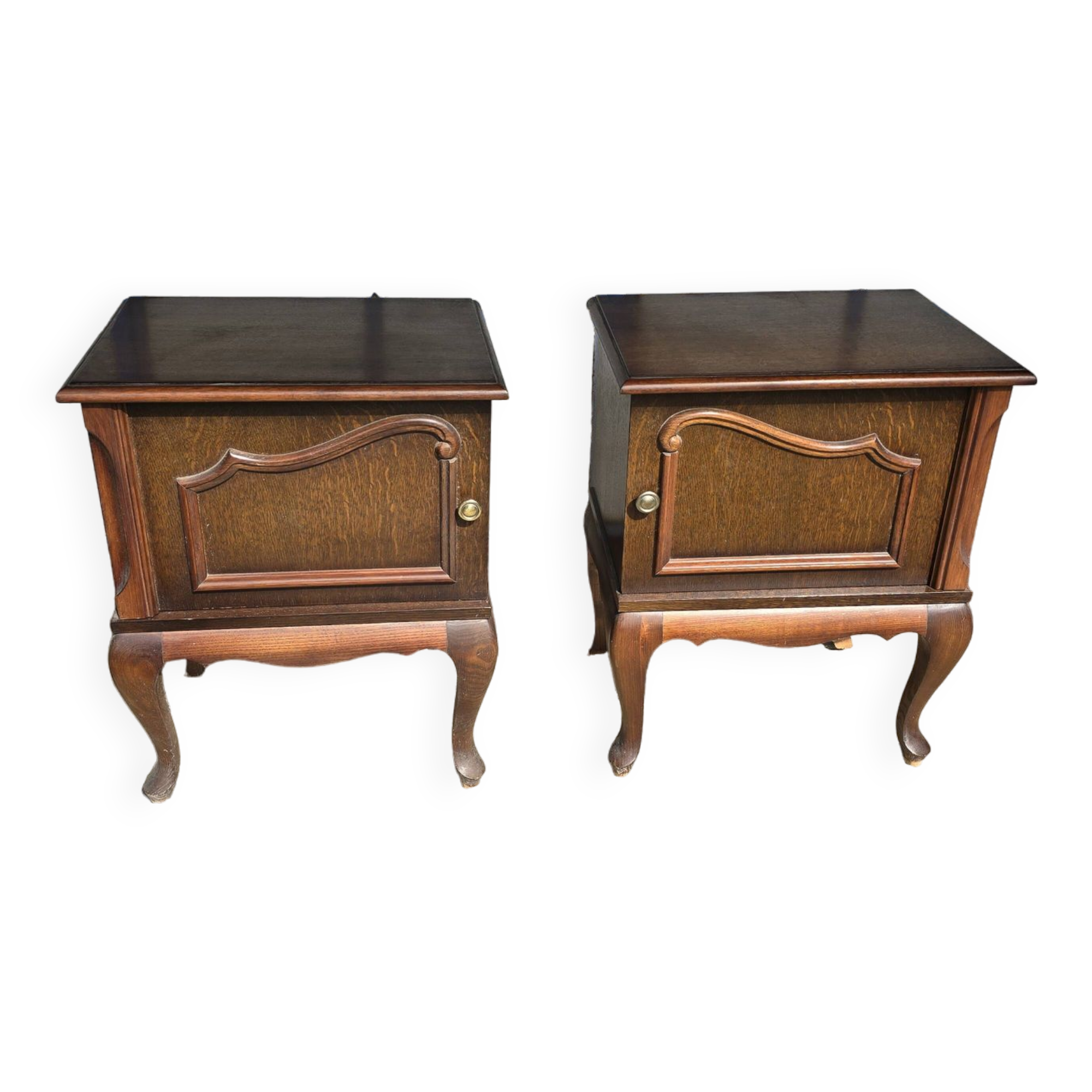 Pair of vintage 1960s oak bedside tables