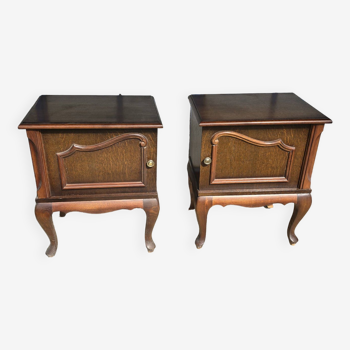 Pair of vintage 60s oak bedside tables