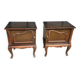 Paire de tables de chevet vintage des années 60 en chêne
