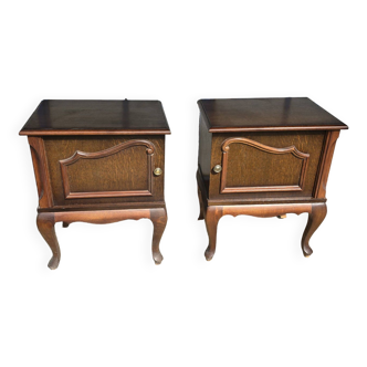 Pair of vintage 60s oak bedside tables