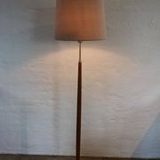 Mid-century floor lamp in teak and brass by Falkenbergs Belysning, Sweden, 1960s.
