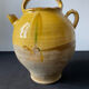 Cruche gargoulette chevrette en terre cuite jaune vernissé XIX eme siècle
