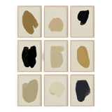 Set of 9 abstract giclee prints, A4
