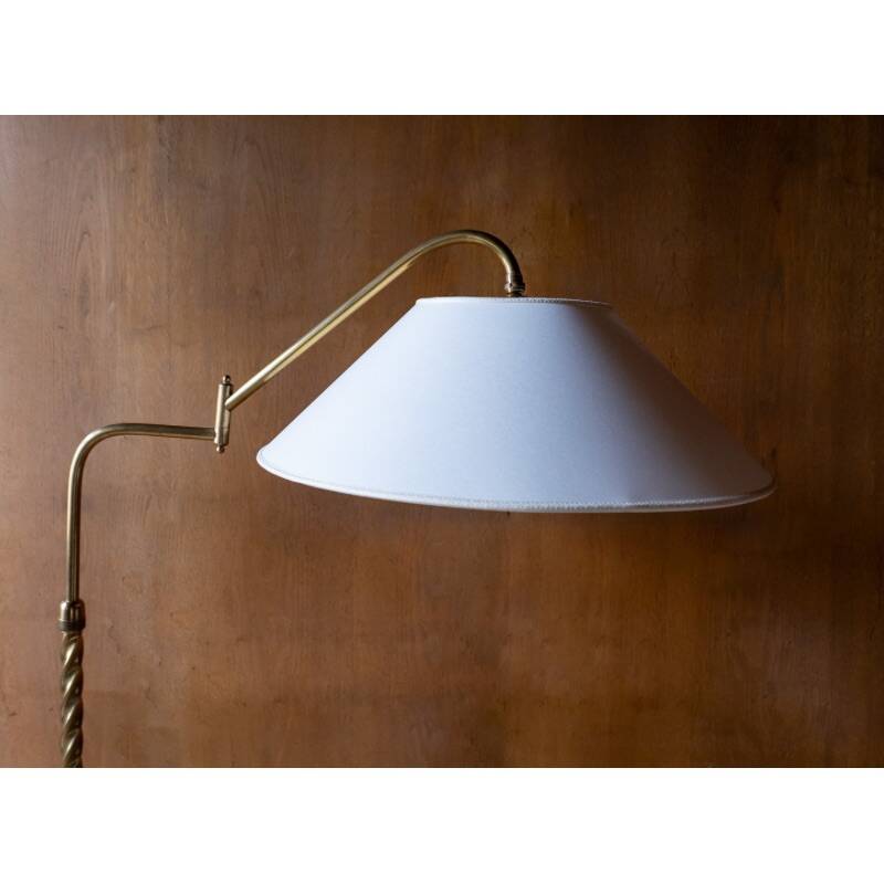 Brass and marble floor lamp, Italy 1950s