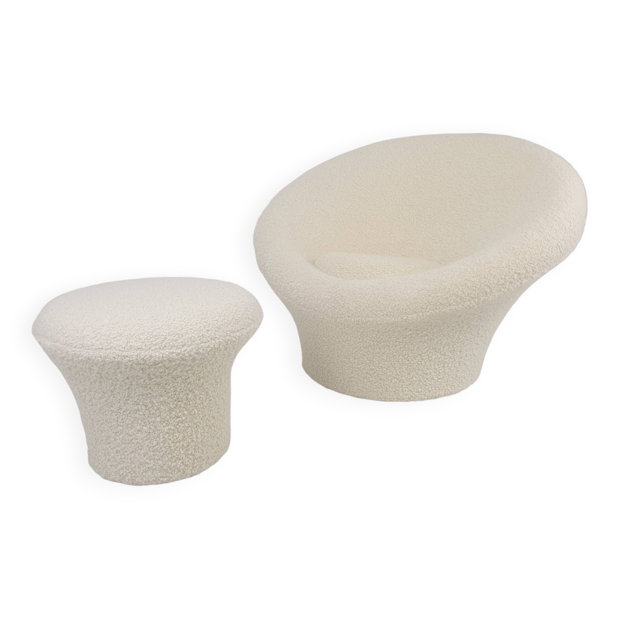 "Big Mushroom" Armchair and Pouf by Pierre Paulin for Artifort
