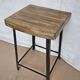 Old workshop stool in wood + wrought iron