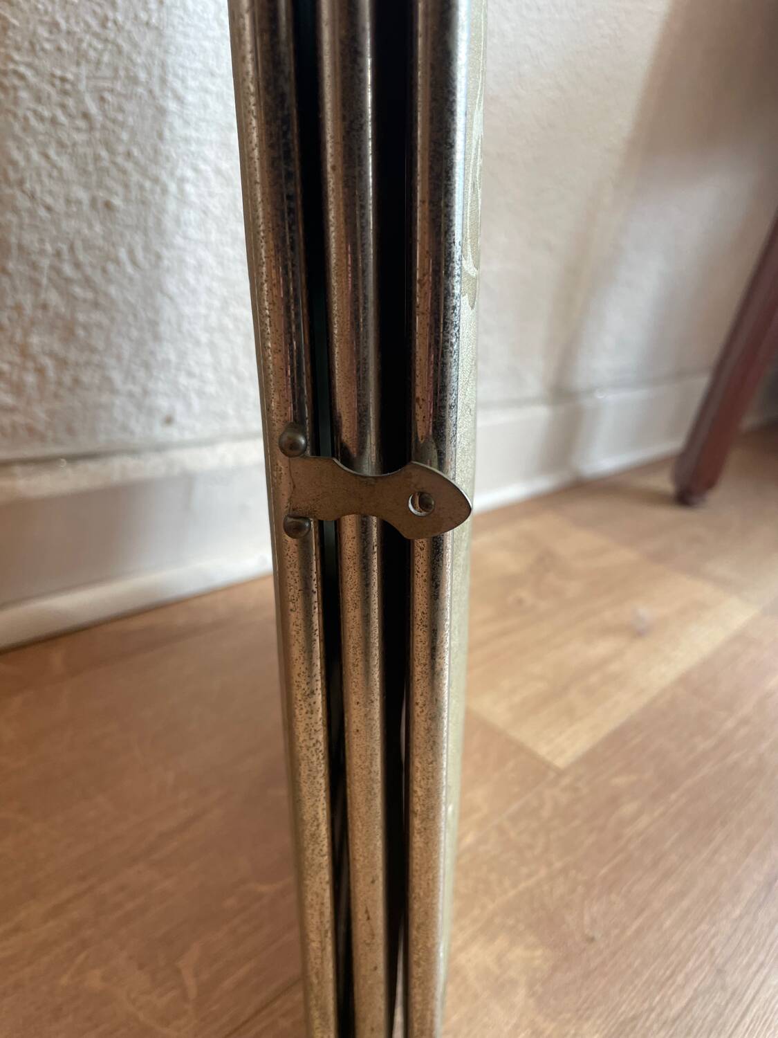 Large triptych barber mirror circa 1950, to stand or hang