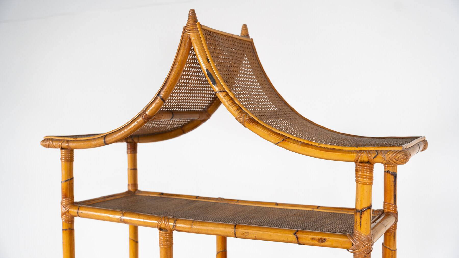 Mid-Century Modern Bamboo Shelve, Italy, 1970s