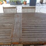 Table extérieur  en teck Unopiu avec 10 chaises