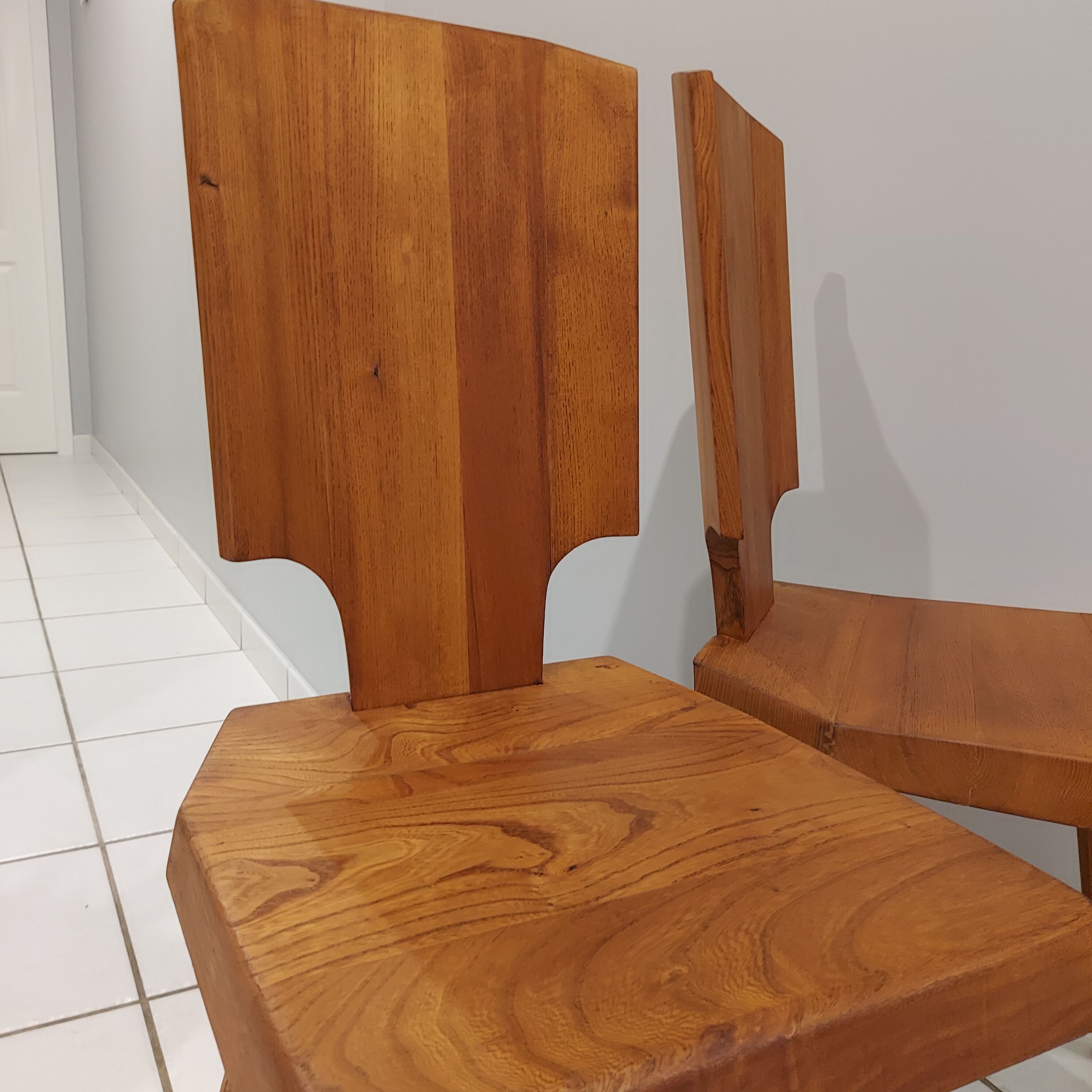 Pair of Chairs model S28 by Pierre Chapo vintage 1970s