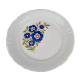 Plat rond en porcelaine Winterling SchwarzenBoch Bavaria Germany, décor fleurs bleues et lilas